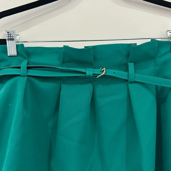 The Limited Gorgeous Kelly Green Belted Paperbag Skirt - Sz. 8 EUC - Picture 2 of 5